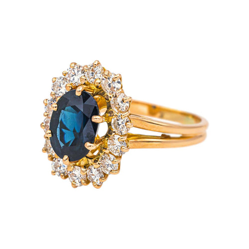 Bague 55 Bague Pompadour Or jaune Saphir, Diamant 58 Facettes 5488788CN