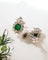 Boucles d'oreilles Boucles d'oreilles cocktail 1950 en or jaune, or blanc et platine, émeraudes et diamants 58 Facettes A11963