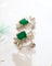 Boucles d'oreilles Boucles d'oreilles cocktail 1950 en or jaune, or blanc et platine, émeraudes et diamants 58 Facettes A11963