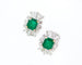 Boucles d'oreilles Boucles d'oreilles cocktail 1950 en or jaune, or blanc et platine, émeraudes et diamants 58 Facettes A11963