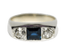 Bague 56.5 Bague Art déco style chevalière en or blanc, saphir et diamants 58 Facettes A12031