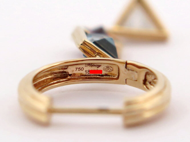 Boucles d'oreilles Poiray Lolita - Boucles d'oreilles créoles en or jaune 18k et pierres 58 Facettes 274334