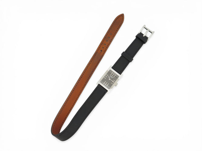 Montre Hermès Tandem TA1.210 - Montre quartz en acier, bracelet cuir double tour 58 Facettes 274330