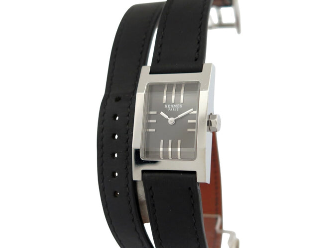 Montre Hermès Tandem TA1.210 - Montre quartz en acier, bracelet cuir double tour 58 Facettes 274330