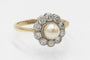 Bague 56 Bague marguerite en or 750, perle et diamants 58 Facettes 11225