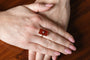 Bague 56 Bague Art déco en or jaune 585 avec cornaline et diamant 58 Facettes 12028