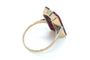 Bague 56 Bague Art déco en or jaune 585 avec cornaline et diamant 58 Facettes 12028
