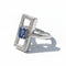 Bague 55 Bague rectangulaire en or blanc avec saphir et diamants 58 Facettes 1-0001052/2