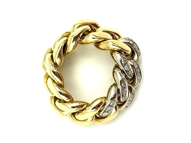 Bague 57 Pomellato Catene - Bague en or jaune et or blanc 18K et diamants 58 Facettes POMELLATO Bg