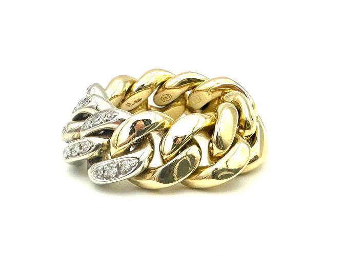 Bague 57 Pomellato Catene - Bague en or jaune et or blanc 18K et diamants 58 Facettes POMELLATO Bg