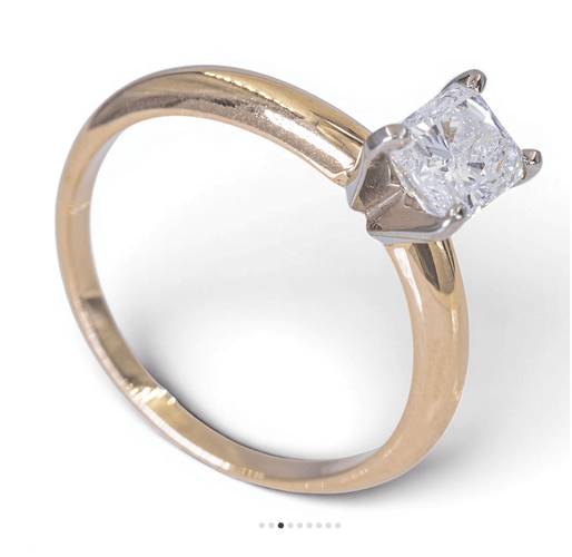 Bague Bague solitaire bicolore en or 14K avec diamant 0,80 ct 58 Facettes ah29