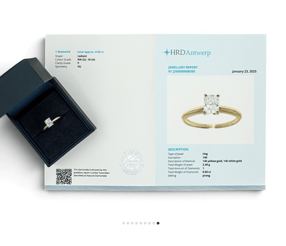 Bague Bague solitaire bicolore en or 14K avec diamant 0,80 ct 58 Facettes ah29