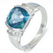 Bague 54 Bague en or blanc 585/1000 avec topaze et diamants 58 Facettes 150
