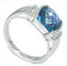 Bague 54 Bague en or blanc 585/1000 avec topaze et diamants 58 Facettes 150