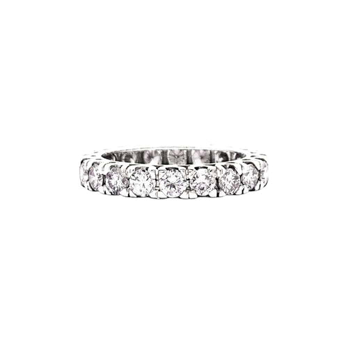 Bague 53 Alliance tour complet, or blanc et diamants. 58 Facettes 35479