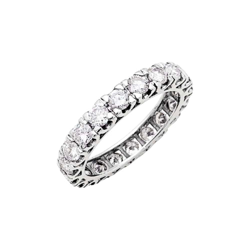 Bague 53 Alliance tour complet, or blanc et diamants. 58 Facettes 35479