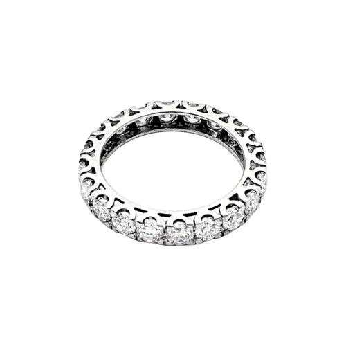 Bague 53 Alliance tour complet, or blanc et diamants. 58 Facettes 35479