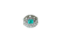Bague - Bague boule émeraude et diamants en platine