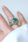 Bague 52 Bague boule en platine avec émeraude de Colombie et diamants 58 Facettes