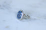 Bague 54 Bague Art déco saphir de Ceylan non chauffé 10,50 ct et diamants 58 Facettes