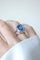 Bague 54 Bague Art déco saphir de Ceylan non chauffé 10,50 ct et diamants 58 Facettes