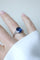 Bague 56 Bague en or blanc 18 ct saphir de Ceylan 3,50 ct et diamants 58 Facettes