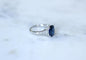 Bague 56 Bague en or blanc 18 ct saphir de Ceylan 3,50 ct et diamants 58 Facettes