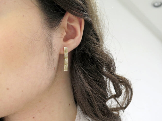 Boucles d'oreilles Mauboussin - Boucles d’oreilles créoles en or jaune 18k et diamants 0,96 ct 58 Facettes 274244