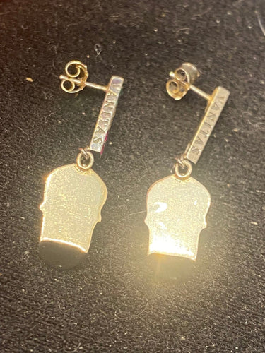 Boucles d'oreilles Pendants d’oreilles « Tête de mort » en or gris 750, diamants noirs 58 Facettes LP180109/20