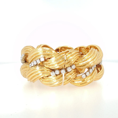 Bracelet David Webb - Bracelet vintage en or jaune 18 K et diamants 58 Facettes 2.19477