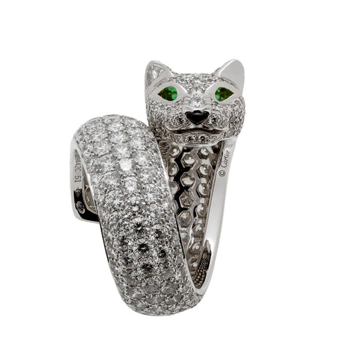 Bague 51 Cartier Panthère - Bague en or blanc 18 carats pavée de diamants 58 Facettes 2.19473