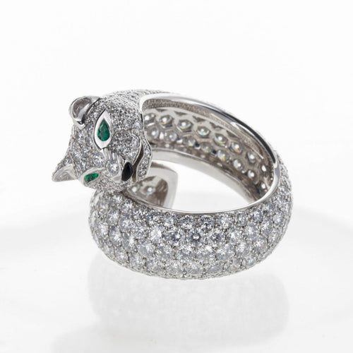 Bague 51 Cartier Panthère - Bague en or blanc 18 carats pavée de diamants 58 Facettes 2.19473
