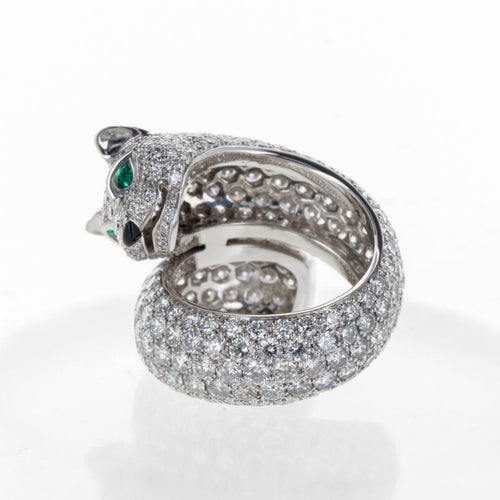 Bague 51 Cartier Panthère - Bague en or blanc 18 carats pavée de diamants 58 Facettes 2.19473