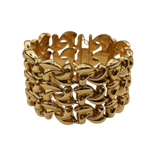 Bracelet Bracelet vintage large en or jaune 18 ct (Italie, années 1960) 58 Facettes CV-038