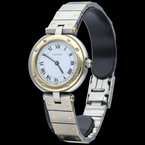 Montre Cartier Montre Santos Ronde Or Jaune 18K Et Acier 58 Facettes MT46414