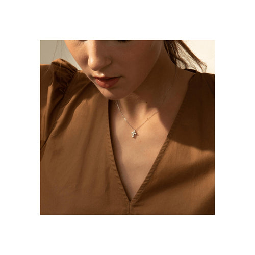 Collier Collier - Croix en or jaune 18K et diamants de laboratoire 58 Facettes UKD364810MM
