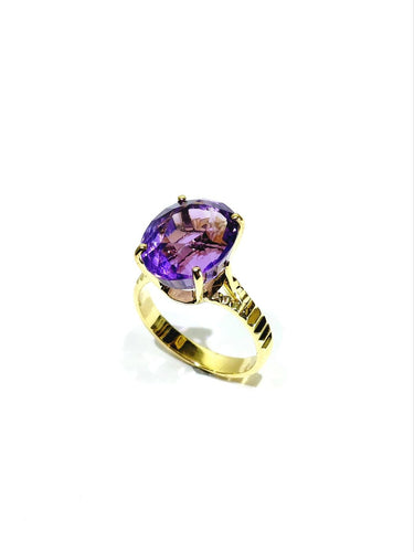 Bague 56 Bague en or jaune 18 carats à améthyste ovale 58 Facettes id: 1745873