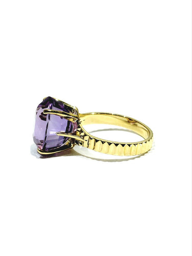 Bague 56 Bague en or jaune 18 carats à améthyste ovale 58 Facettes id: 1745873