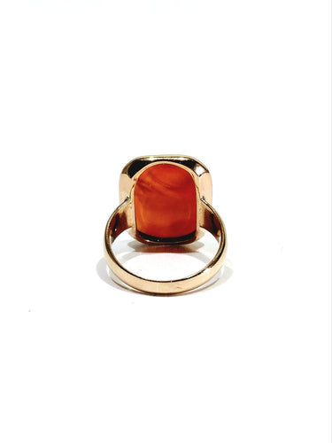 Bague 50 Bague intaille en or rose 18 carats et cornaline 58 Facettes id: 1745883