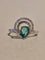 Bague 54 Bague en or blanc, émeraude poire et diamants 58 Facettes Bague 0005