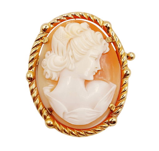 Broche Broche antique en or 18k avec camée sur coquille 58 Facettes A06989