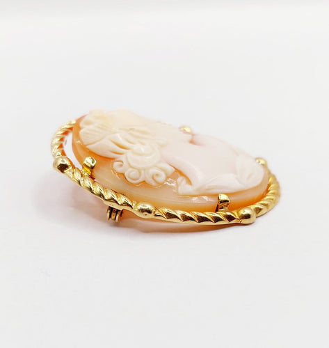 Broche Broche antique en or 18k avec camée sur coquille 58 Facettes A06989
