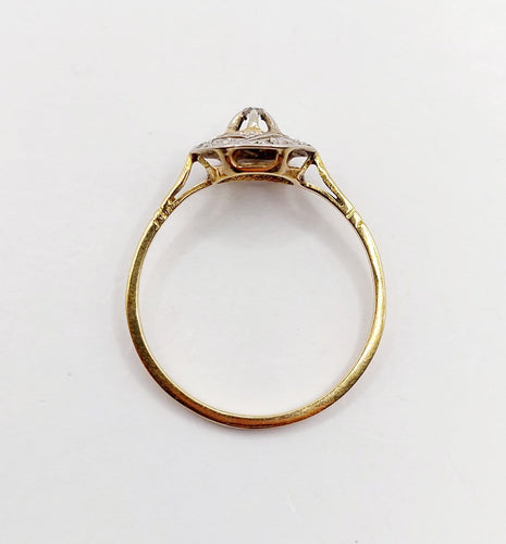 Bague 57 Bague Art déco en or 18k et diamants taille rose 58 Facettes A06997
