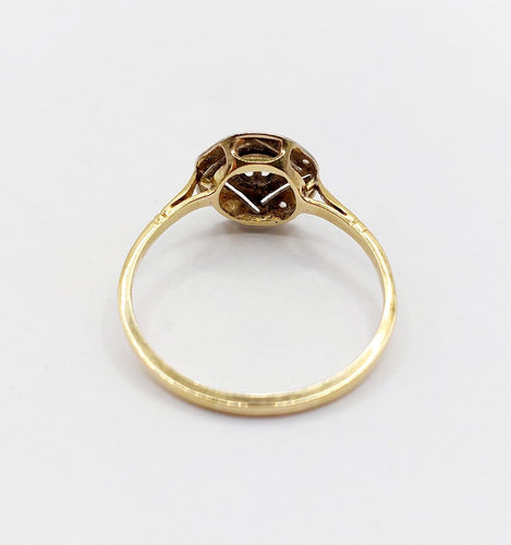 Bague 57 Bague Art déco en or 18k et diamants taille rose 58 Facettes A06997