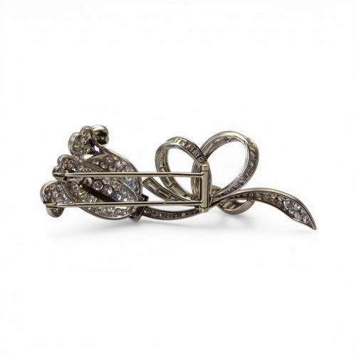 Broche Broche tulipe en platine et diamants 58 Facettes