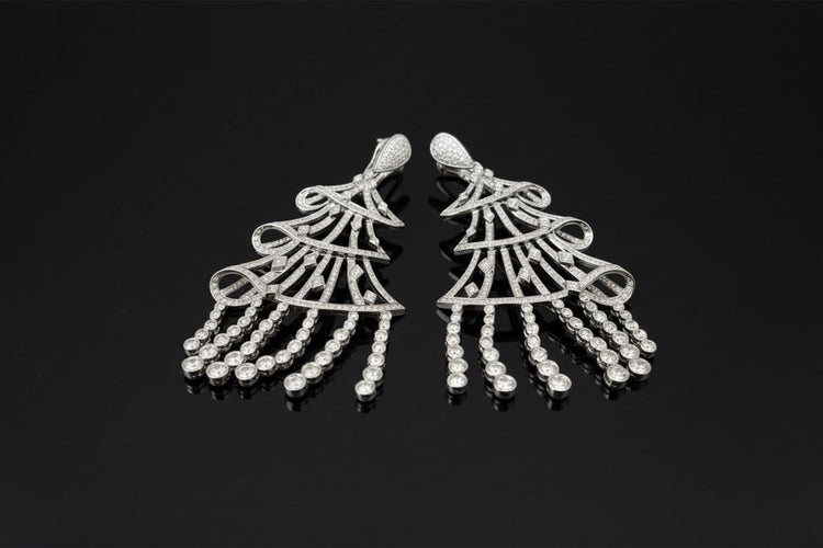 Boucles d'oreilles Orecchini “Albero di Luci” - Boucles d’oreilles en or blanc et diamants 58 Facettes orecchini albero di luci