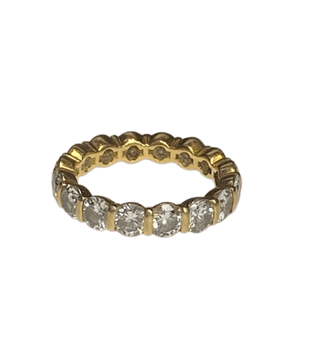 Bague 49 Bague alliance américaine en or jaune 18K et diamants 3,20 ct 58 Facettes BO/260121