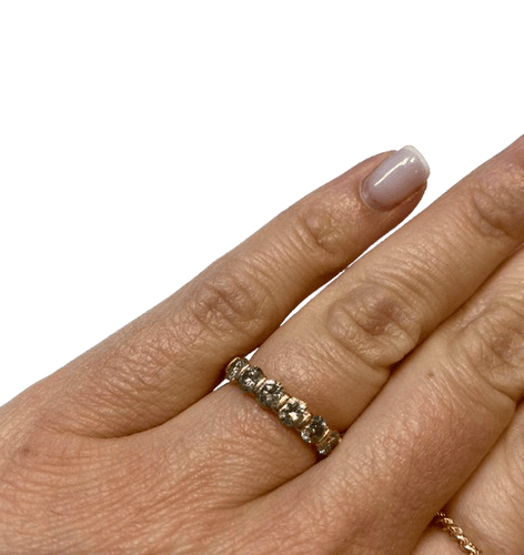 Bague 49 Bague alliance américaine en or jaune 18K et diamants 3,20 ct 58 Facettes BO/260121