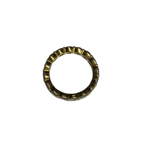 Bague 49 Bague alliance américaine en or jaune 18K et diamants 3,20 ct 58 Facettes BO/260121