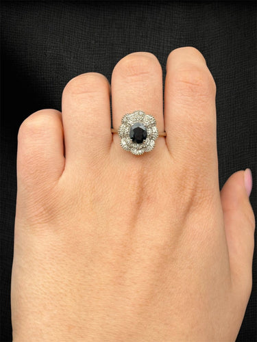 Bague 53 Anello Nuvola di Zaffiro - Bague marguerite en or blanc, diamants et saphir 58 Facettes anello nuvola zaffiro